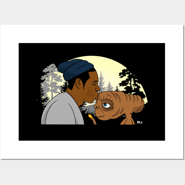 Alien Love Jayz kissing ET Wall Art by DiLoDraws